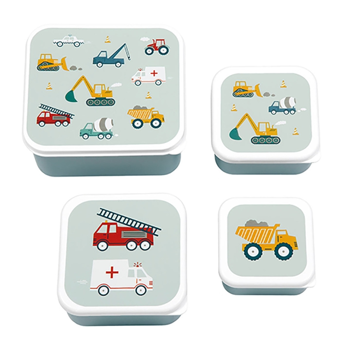 A little lovely company Lunch & Snack Box Set - Vehicles in the group TOYS, KIDS & BABY PRODUCTS / Eat & Drink / Children\'s tableware at TP E-commerce Nordic AB (D28856)