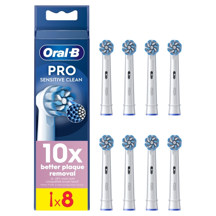 Oral B Pro Sensitive Clean Toothbrush Heads - White - 8 Counts in the group BEAUTY & HEALTH / Oral care / Accessories for electric toothbrushes at TP E-commerce Nordic AB (D28910)
