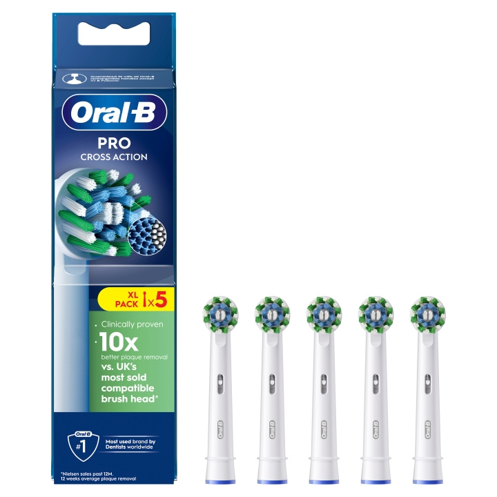 Oral B Pro Cross Action Toothbrush Heads - White - 5 Counts in the group BEAUTY & HEALTH / Oral care / Accessories for electric toothbrushes at TP E-commerce Nordic AB (D28913)