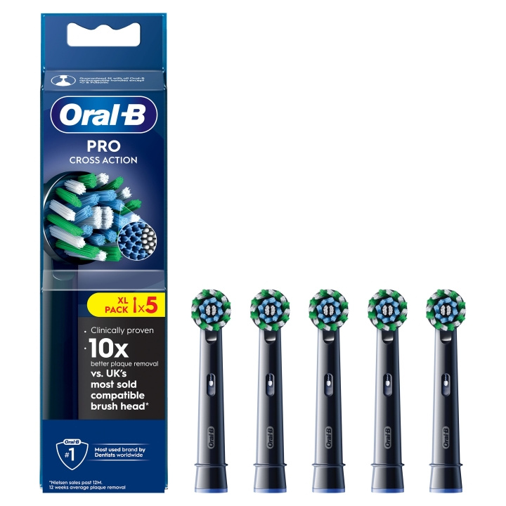 Oral B Pro Cross Action Toothbrush Heads - Black - 5 Counts in the group BEAUTY & HEALTH / Oral care / Accessories for electric toothbrushes at TP E-commerce Nordic AB (D28914)