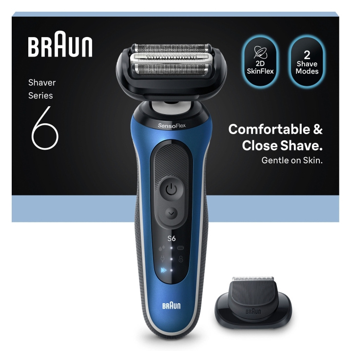 Braun Series 6 Electric Shaver +1 Attachment - Blue in the group BEAUTY & HEALTH / Hair & Styling / Shaving & Trimming / Shavers at TP E-commerce Nordic AB (D28936)