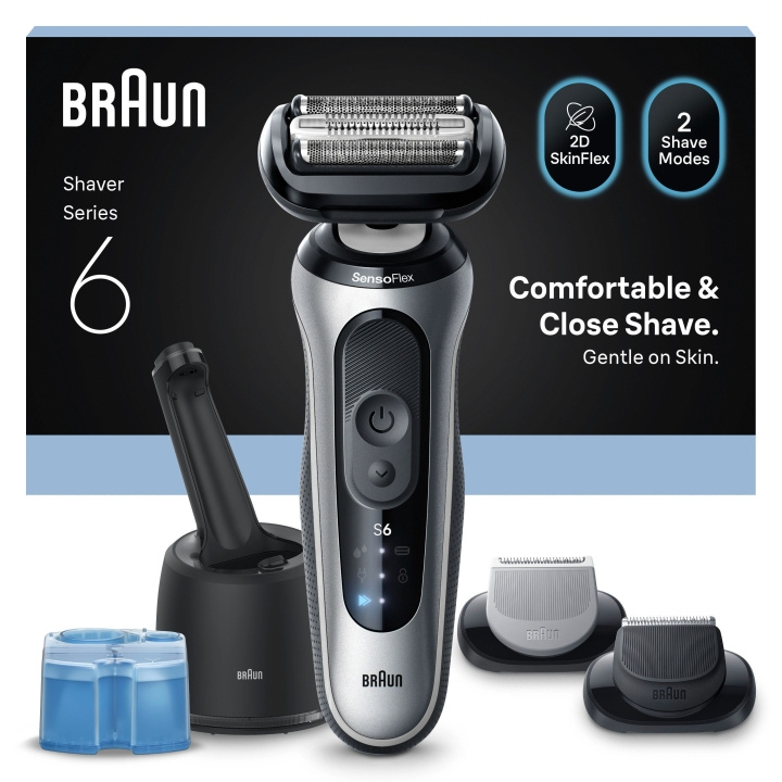 Braun Series 6 Electric Shaver - SmartCare Center +2 Attachments - 62-S7650CC - Silver in the group BEAUTY & HEALTH / Hair & Styling / Shaving & Trimming / Shavers at TP E-commerce Nordic AB (D28940)
