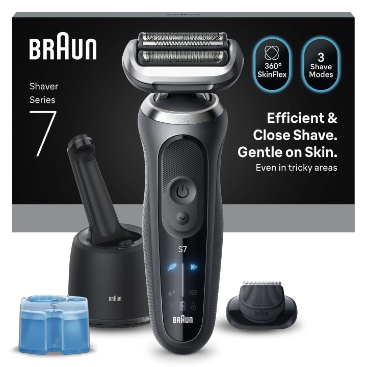 Braun Series 7 Electric Shaver - SmartCare Center +1 Attachment - 72-G7200CC - Grey in the group BEAUTY & HEALTH / Hair & Styling / Shaving & Trimming / Shavers at TP E-commerce Nordic AB (D28941)