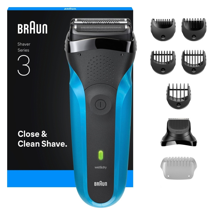 Braun Series 3 Electric Shaver, Wet & Dry, 310BT - Blue in the group BEAUTY & HEALTH / Hair & Styling / Shaving & Trimming / Shavers at TP E-commerce Nordic AB (D28948)