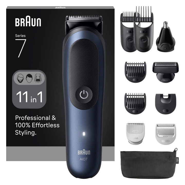 Braun All-in-One Series 7, 11in1 Grooming Kit, ProBlade, AutoSense, AIO7540 - Black / Deep Blue in the group BEAUTY & HEALTH / Hair & Styling / Shaving & Trimming / Shavers at TP E-commerce Nordic AB (D29025)