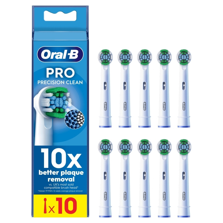 Oral B Pro Precision Clean Toothbrush Heads - White - 10 Counts in the group BEAUTY & HEALTH / Oral care / Accessories for electric toothbrushes at TP E-commerce Nordic AB (D29026)
