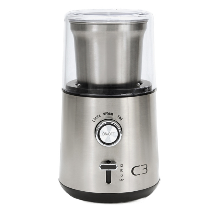 C3 Kaffekvarn Design 85g 200W CG700 Borstad Rostfri stål in the group HOME, HOUSEHOLD & GARDEN / Household appliances / Coffee makers and accessories / Coffee grinders at TP E-commerce Nordic AB (D29054)