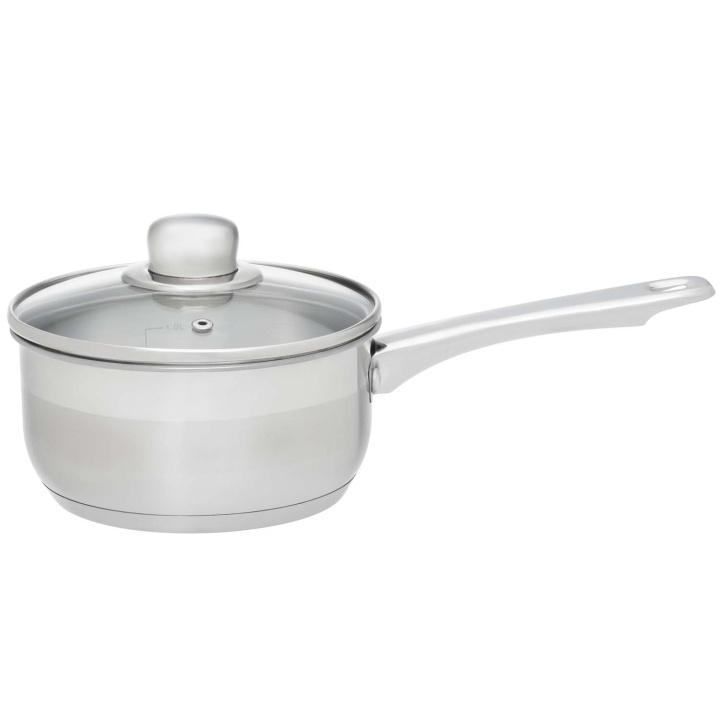 Maku Kastrull Basic i stål med glaslock 1,5 L in the group HOME, HOUSEHOLD & GARDEN / Kitchen utensils / Pots & Pans at TP E-commerce Nordic AB (D29099)