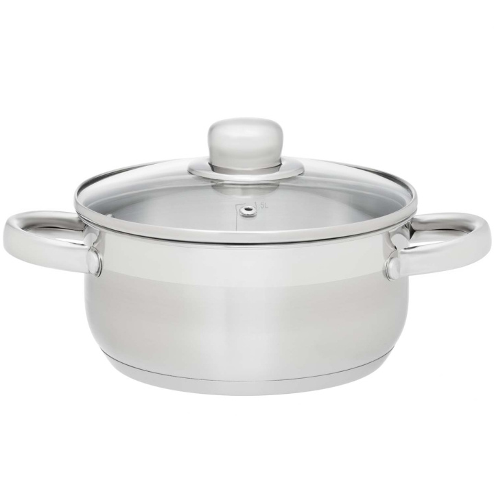 Maku Kastrull Basic i stål med glaslock 2 L in the group HOME, HOUSEHOLD & GARDEN / Kitchen utensils / Pots & Pans at TP E-commerce Nordic AB (D29100)