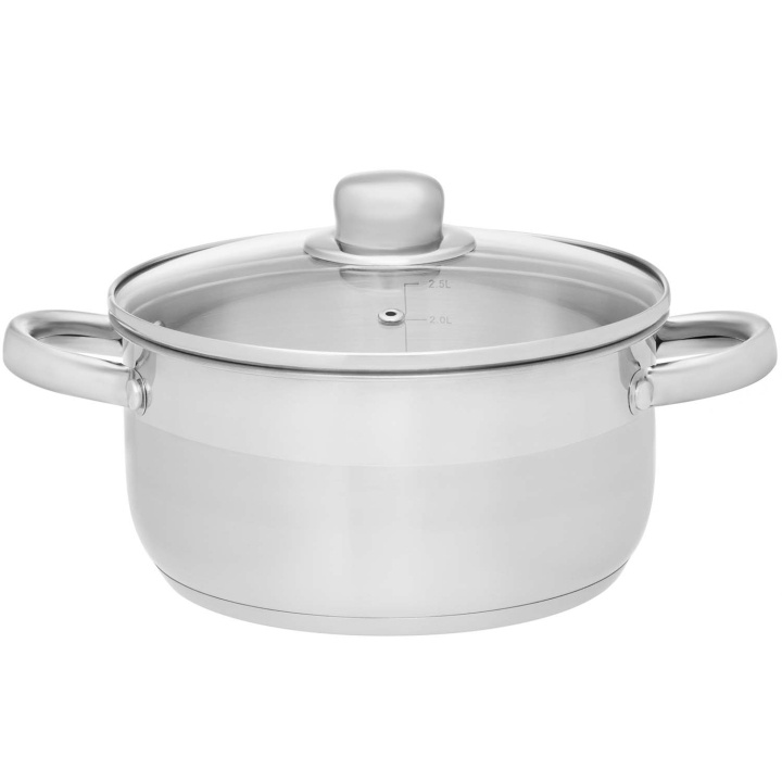 Maku Kastrull Basic i stål med glaslock 3 L in the group HOME, HOUSEHOLD & GARDEN / Kitchen utensils / Pots & Pans at TP E-commerce Nordic AB (D29101)