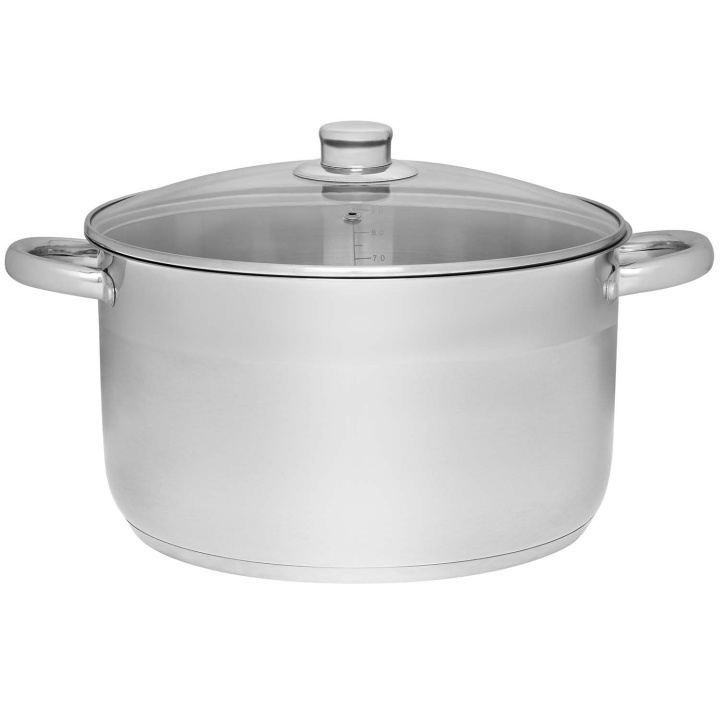Maku Basic Gryta i stål med glaslock 10 L 28 cm in the group HOME, HOUSEHOLD & GARDEN / Kitchen utensils / Pots & Pans at TP E-commerce Nordic AB (D29103)