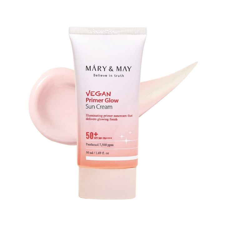 Mary&May Vegan Primer Glow Sun Cream SPF50+ PA++++ - Subtle Pink - 50 ml in the group BEAUTY & HEALTH / Skin care / Tanning / Sunscreen at TP E-commerce Nordic AB (D29270)