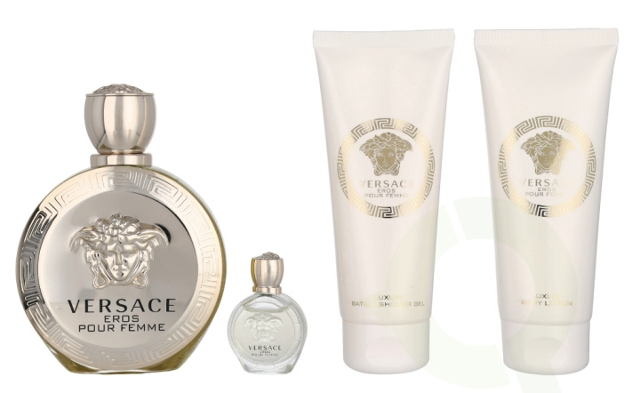 Versace Eros Pour Femme Giftset 305 ml Edp Spray 100ml/Perfumed Shower Gel 100ml/Perfumed Body Lotion 100ml/Edp 5 ml in the group BEAUTY & HEALTH / Fragrance & Perfume / Perfumes / Perfume sets at TP E-commerce Nordic AB (D29546)