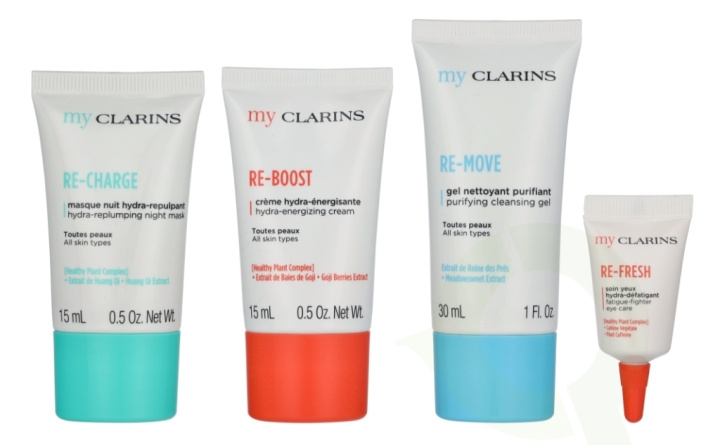 Clarins My Clarins Travel Set 63 ml Cleansing Gel 30ml/Hydra-En.Cream 15ml/Night Mask 15ml/Eye Care 3ml in the group BEAUTY & HEALTH / Skin care / Face / Day cream at TP E-commerce Nordic AB (D29595)