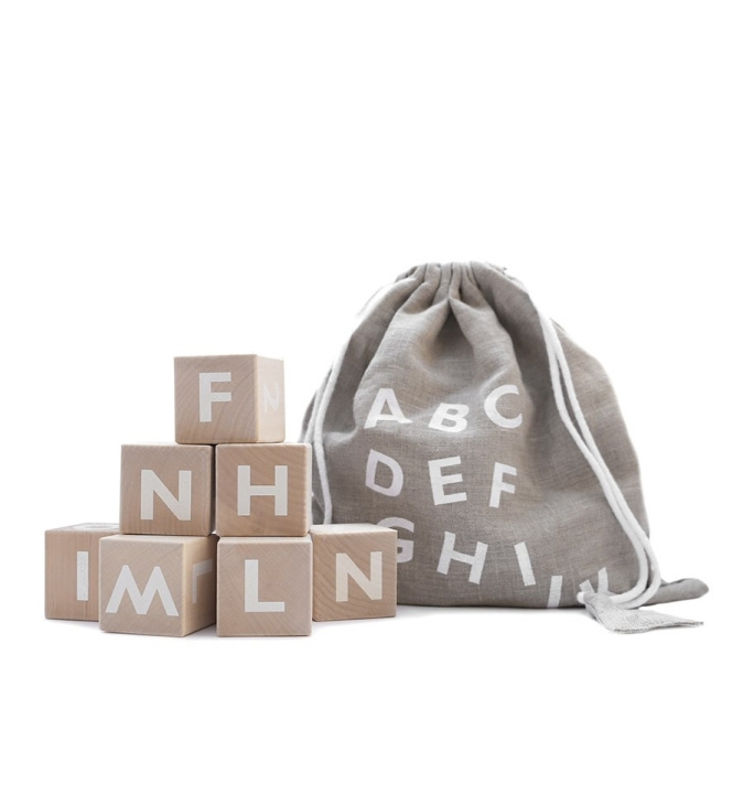 Ooh Noo Wooden alphabet blocks, white (40AB1502) in the group TOYS, KIDS & BABY PRODUCTS / Baby toys / Activity toys at TP E-commerce Nordic AB (D29680)