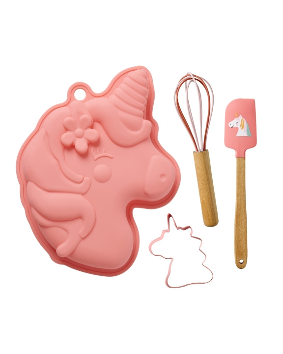 RICE Baking Set Unicorn Love - Pink - Set of 4 in the group TOYS, KIDS & BABY PRODUCTS / Toys / Play set at TP E-commerce Nordic AB (D29882)