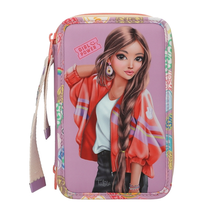 TOPModel Triple Pencil Case with Pendant GIRL POWER - Purple in the group TOYS, KIDS & BABY PRODUCTS / Toys / Pencil case at TP E-commerce Nordic AB (D29918)