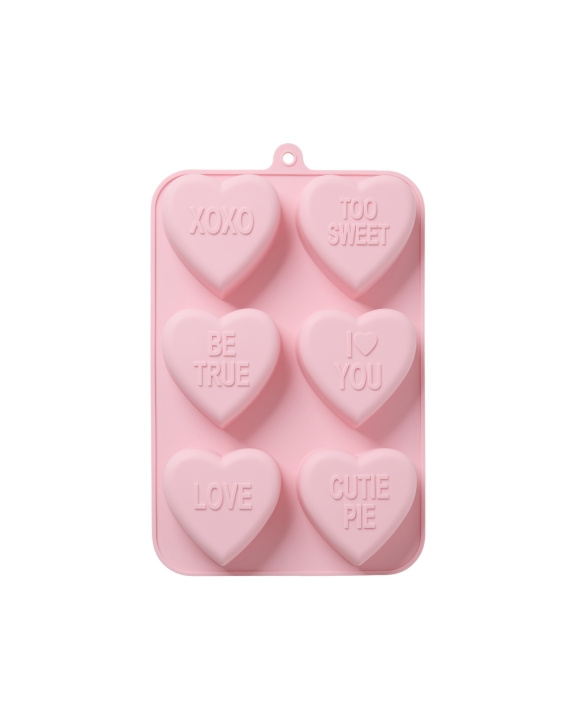 RICE Silicone Baking Form with 6 Hearts - Soft Pink in the group TOYS, KIDS & BABY PRODUCTS / Eat & Drink / Children\'s tableware at TP E-commerce Nordic AB (D30063)
