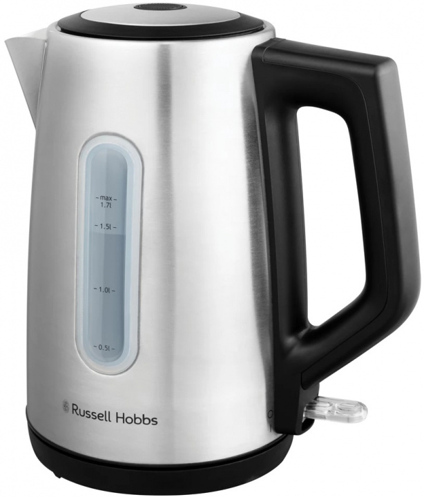 Russell Hobbs Heaton Brushed Kettle - Brushed Stainless Steel with Black Accents - 1.7L in the group HOME, HOUSEHOLD & GARDEN / Household appliances / Water & Juice / Kettles at TP E-commerce Nordic AB (D30180)