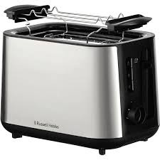 Russell Hobbs Heaton Brushed 2Slice Toaster - Brushed Stainless Steel and Black in the group HOME, HOUSEHOLD & GARDEN / Household appliances / Toasters & Bread grills / Toasters at TP E-commerce Nordic AB (D30181)