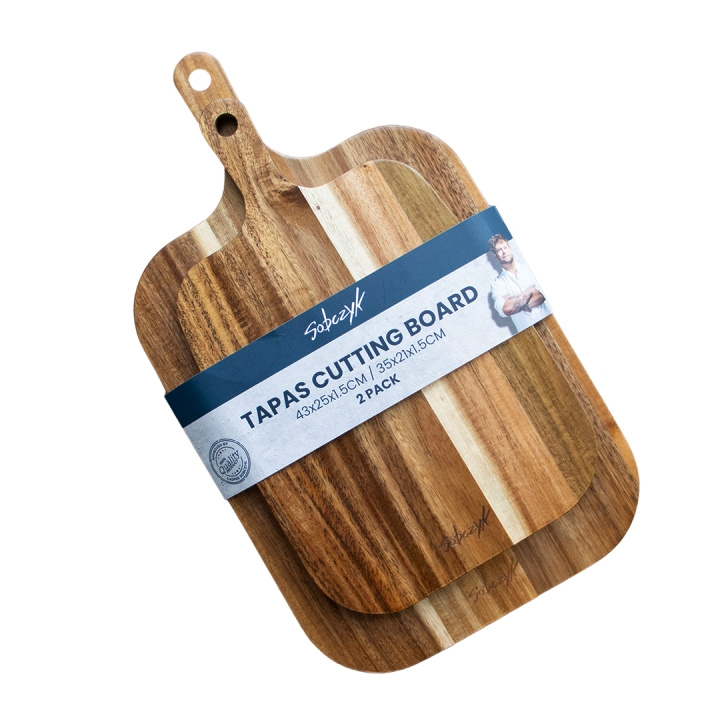 Sobczyk Tapas cutting board - 2 pack - 43x25x1.5 cm and 35x21x1.5 cm - E in the group HOME, HOUSEHOLD & GARDEN / Kitchen utensils / Cutting boards at TP E-commerce Nordic AB (D30283)