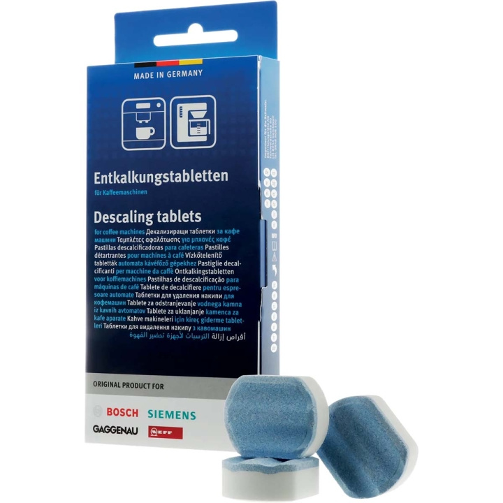 Bosch Descaling tablets suitable for fully automatic coffee machines 3x 36 grams in the group HOME, HOUSEHOLD & GARDEN / Household appliances / Coffee makers and accessories / Filters & Accessories at TP E-commerce Nordic AB (D30538)