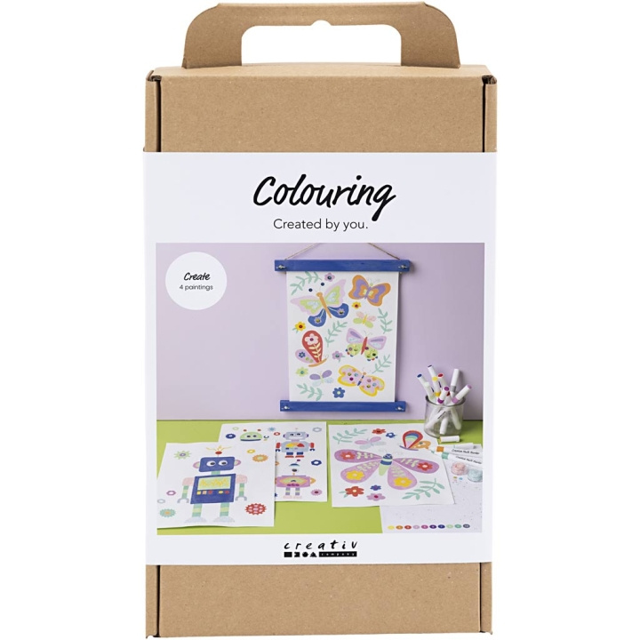 Creative Toys Creativ - Craft Kit Colouring, Butterfly and robot, happy colours (977812) in the group TOYS, KIDS & BABY PRODUCTS / Toys / Crafts at TP E-commerce Nordic AB (D30923)