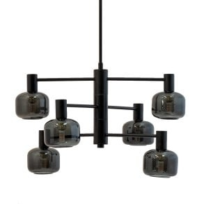 Dyberg-Larsen Arp Chandelier - Black/Smoke - 6 Domes in the group TOYS, KIDS & BABY PRODUCTS / Children\'s room / Baby lamps / Ceiling lamps & Wall lamps at TP E-commerce Nordic AB (D31004)