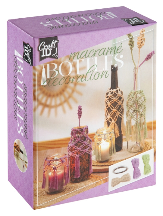 Craft ID Macrame set bottle decoration with flowers (CR1727/GE) in the group Sport, leisure & Hobby / Hobby / DIY Kit at TP E-commerce Nordic AB (D31107)