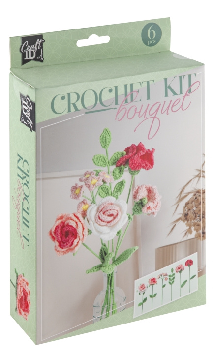 Craft ID Crochet kit Flower Bouquet Pink (CR1736/GE) in the group TOYS, KIDS & BABY PRODUCTS / Toys / Crafts at TP E-commerce Nordic AB (D31109)