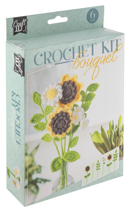 Craft ID Crochet kit Flower Bouquet - Yellow - 6 pcs (CR1737/GE) in the group TOYS, KIDS & BABY PRODUCTS / Toys / Crafts at TP E-commerce Nordic AB (D31110)