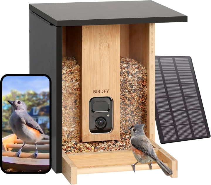Birdfy Feeder Bamboo with AI-Powered Bird Recognition + Solar Panel in the group HOME, HOUSEHOLD & GARDEN / Alarm & Security / Security cameras at TP E-commerce Nordic AB (D31153)