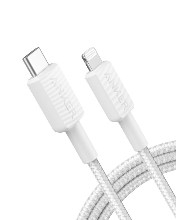 Anker 322 USB-C to Lightning Cable (6ft Braided) - White in the group COMPUTERS & PERIPHERALS / Computer cables / USB / USB-C at TP E-commerce Nordic AB (D31245)