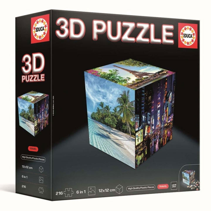 Educa 3D Puzzle Cube Travel (80-20124) in the group TOYS, KIDS & BABY PRODUCTS / Toys / Kids puzzle at TP E-commerce Nordic AB (D31313)