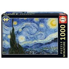 Educa Miniature 1000 The Starry Night, Van Gogh (80-20247) in the group Sport, leisure & Hobby / Hobby / Puzzle at TP E-commerce Nordic AB (D31318)