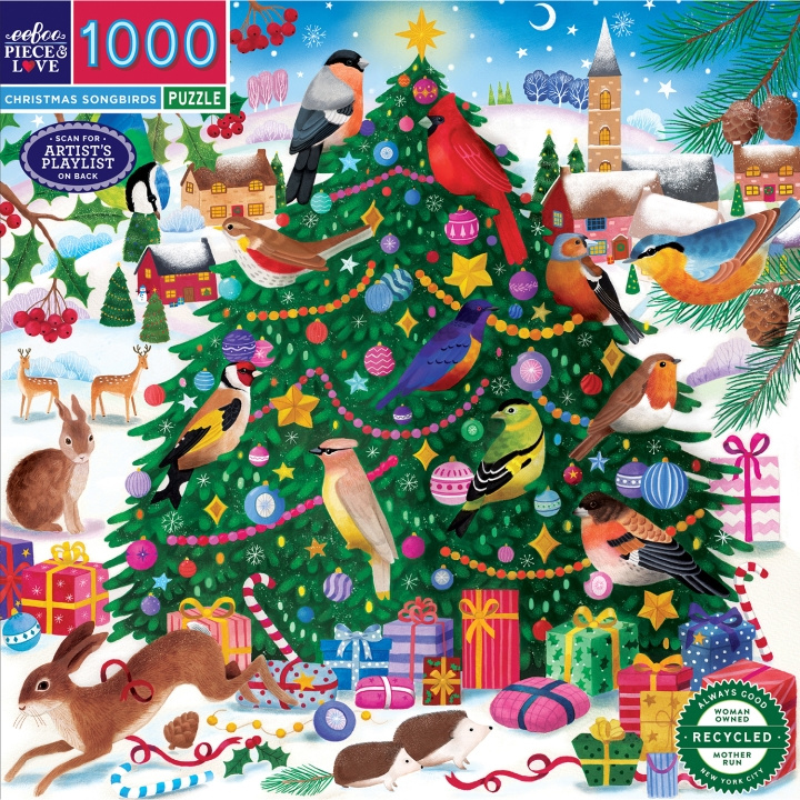 eeBoo Puzzle 1000 pcs - Christmas Songbirds (EPZT204) in the group Sport, leisure & Hobby / Hobby / Puzzle at TP E-commerce Nordic AB (D31377)