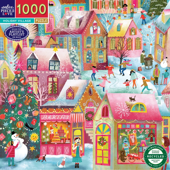 eeBoo Puzzle 1000 pcs - Holiday Village (EPZTHYV) in the group Sport, leisure & Hobby / Hobby / Puzzle at TP E-commerce Nordic AB (D31381)