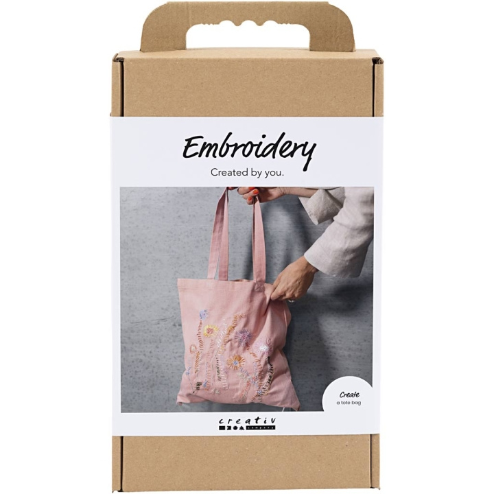 Craft Kit Embroidery - Tote bag - soft rose (977861) in the group TOYS, KIDS & BABY PRODUCTS / Toys / Crafts at TP E-commerce Nordic AB (D31399)