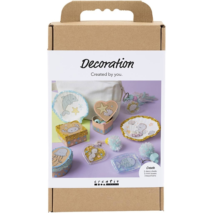 Craft Kit Decoration - Boxes - shells - key rings - pastel colours (977847) in the group TOYS, KIDS & BABY PRODUCTS / Toys / Crafts at TP E-commerce Nordic AB (D31401)