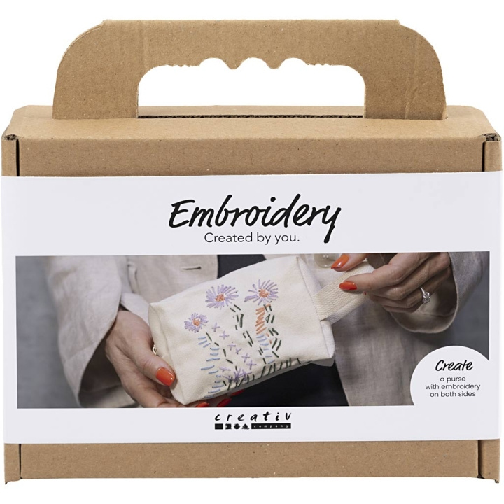 Creativ Company Mini Craft Kit Embroidery - Make-up bag - cream (977859) in the group Sport, leisure & Hobby / Hobby / DIY Kit at TP E-commerce Nordic AB (D31407)