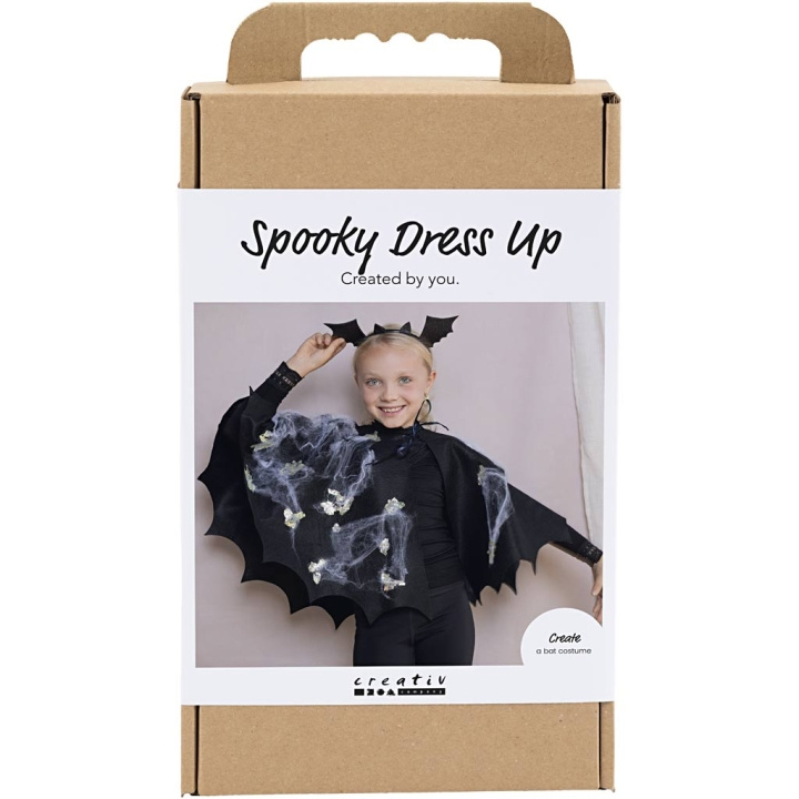 Craft Kit Spooky Costume - Bat cape and headband - black - black glitter (977883) in the group TOYS, KIDS & BABY PRODUCTS / Toys / Crafts at TP E-commerce Nordic AB (D31434)