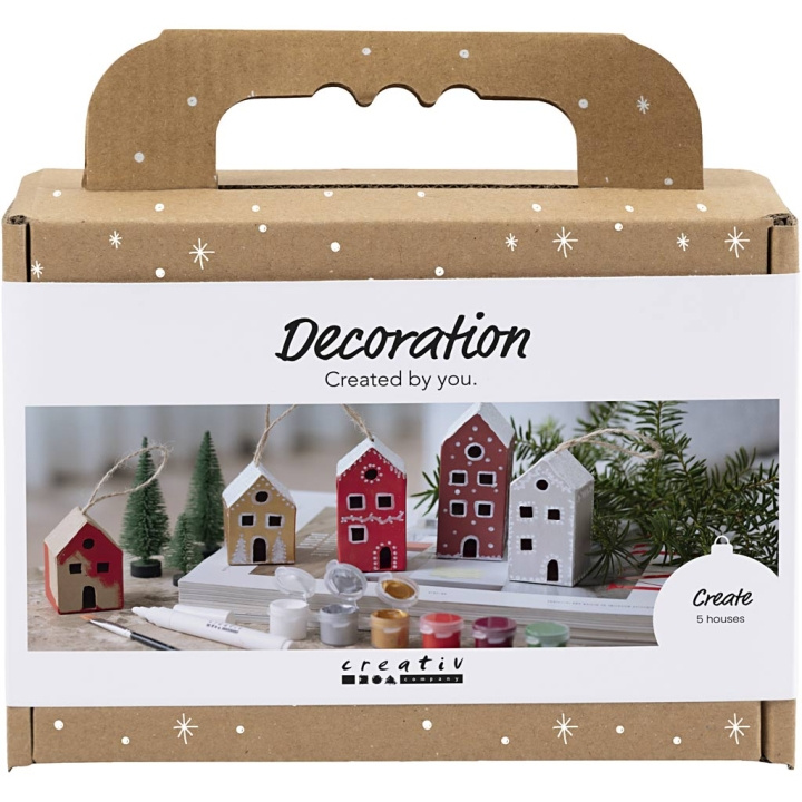 Creativ Company Mini Craft Kit Decoration - Houses - christmas colours (977825) in the group Sport, leisure & Hobby / Hobby / DIY Kit at TP E-commerce Nordic AB (D31435)