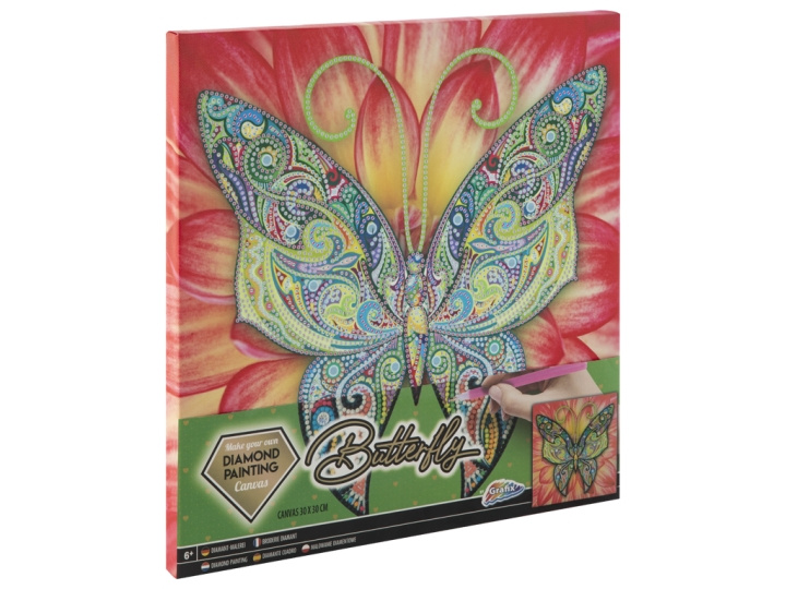 Grafix Diamond Painting on Canvas Butterfly 30 x 30 cm - (K-260009) in the group TOYS, KIDS & BABY PRODUCTS / Toys / Crafts at TP E-commerce Nordic AB (D31467)