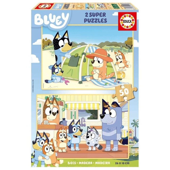 Educa Bluey 2 X 50 puzzle Wood (80-19408) in the group TOYS, KIDS & BABY PRODUCTS / Toys / Kids puzzle at TP E-commerce Nordic AB (D31529)