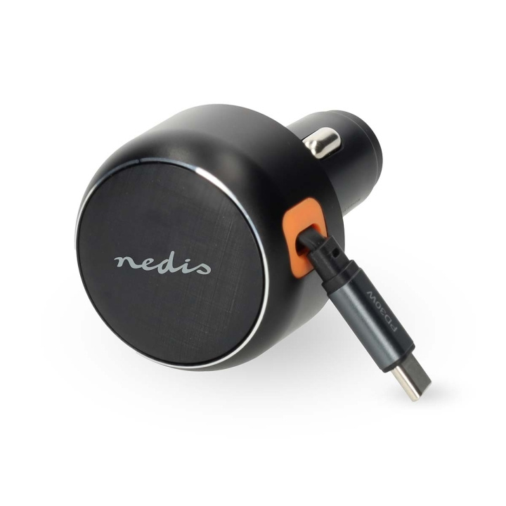 Nedis Car Charger | 2.4 / 3.0 A | Number of outputs: 1 | USB-C™ Retractable Cable | 0.70 m | Automatic Voltage Selection in the group SMARTPHONE & TABLETS / Chargers & Cables / Car chargers / Car chargers Type-C at TP E-commerce Nordic AB (D31992)