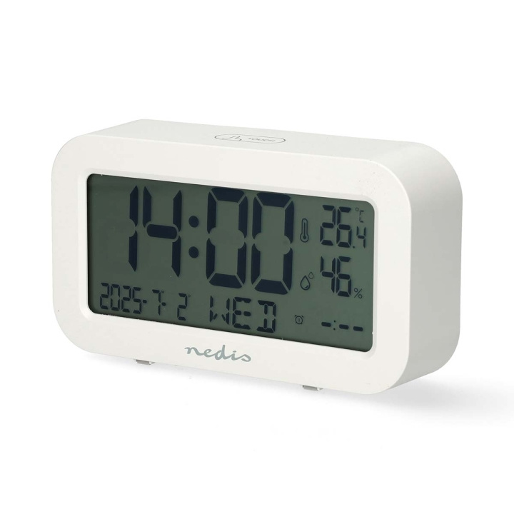 Nedis Digital Desk Alarm Clock | LCD | Backlight | Snooze function | Date display | Timer function | White in the group HOME, HOUSEHOLD & GARDEN / Watches & Counters / Alarmclocks at TP E-commerce Nordic AB (D31996)