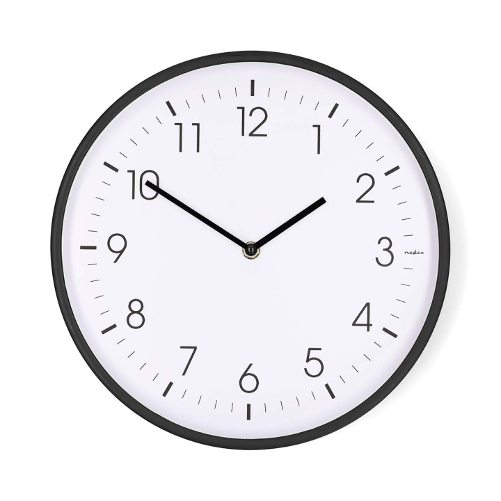 Nedis Wall Clock | Diameter: 300 mm | Plastic | Silent movement | Black in the group HOME, HOUSEHOLD & GARDEN / Watches & Counters / Wall clocks at TP E-commerce Nordic AB (D31998)