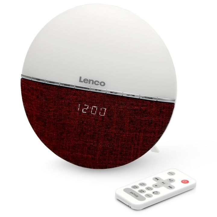 Lenco FM Alarm Clock Radio - Wake-up Light with Bluetooth® Red in the group HOME, HOUSEHOLD & GARDEN / Watches & Counters / Alarmclocks at TP E-commerce Nordic AB (D32180)