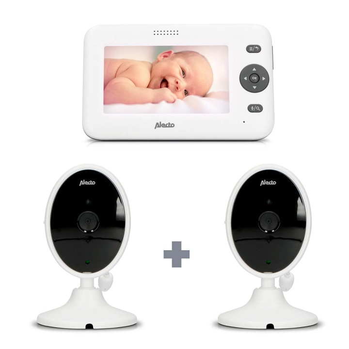 Alecto Video monitor color 4,3 inch, white + extra camera in the group TOYS, KIDS & BABY PRODUCTS / Children\'s safety / Baby guards at TP E-commerce Nordic AB (D32204)