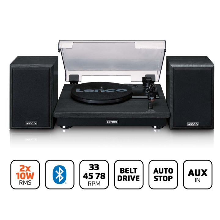 Lenco Record Player with Bluetooth® reception and two external speakers in the group HOME ELECTRONICS / Audio & Picture / Home cinema, Hifi & Portable / Compact stereo & Record players at TP E-commerce Nordic AB (D32311)